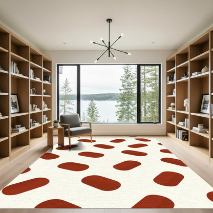 Dark Red Pill Shapes Repeat Rug