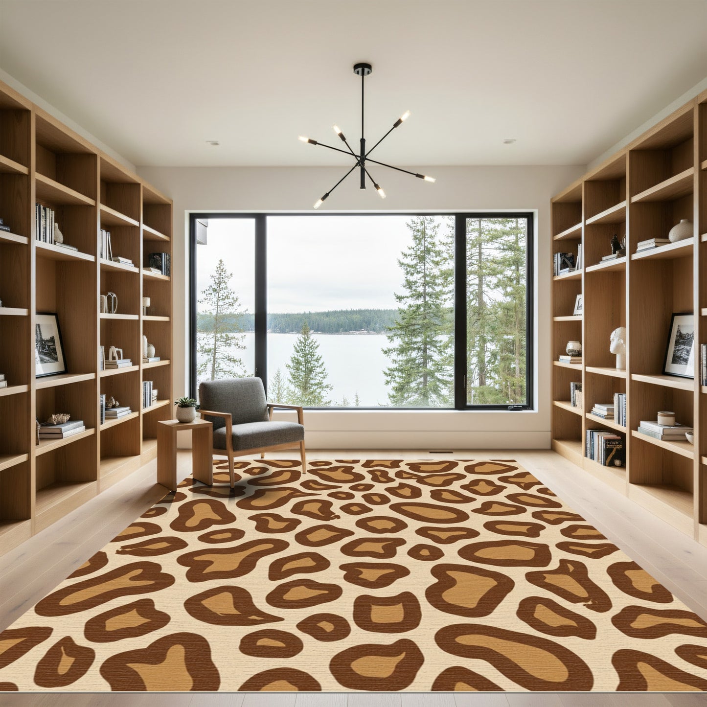 Tan Brown Animal Spots Rug