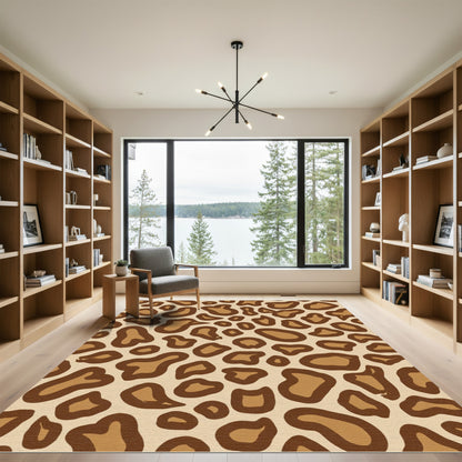 Tan Brown Animal Spots Rug