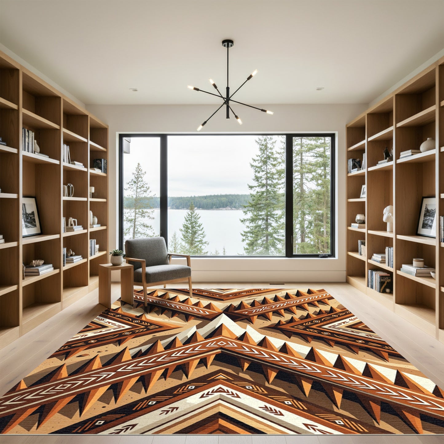 Earthy Geometric Tribal Arrows Rug