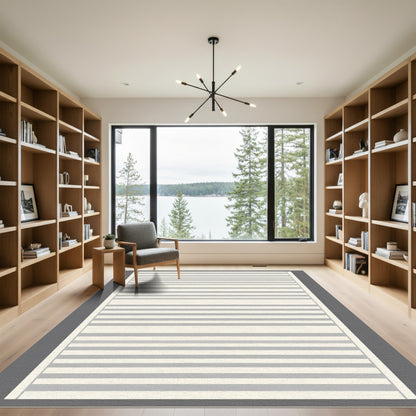 Minimalist Gray Stripe Accordion Rug