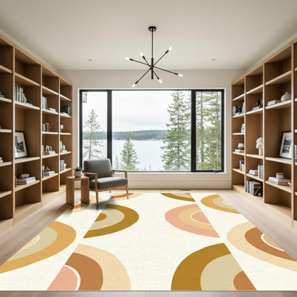 Earthy Boho Rainbow Arches Rug