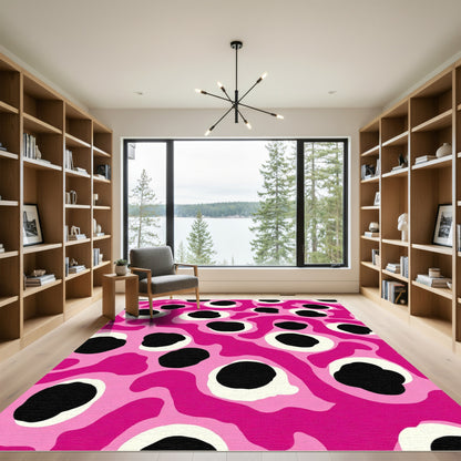 Hot Pink Blob Organic Flow Rug