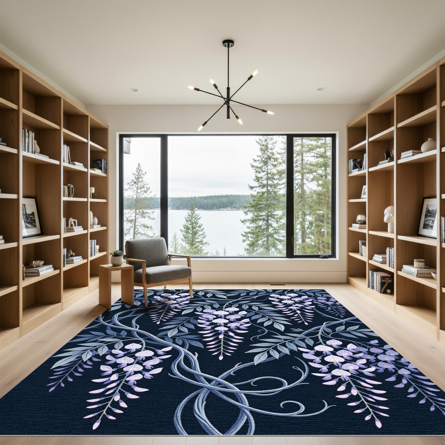 Deep Lavender Wisteria Vine Rug