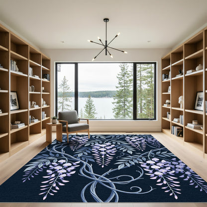 Deep Lavender Wisteria Vine Rug