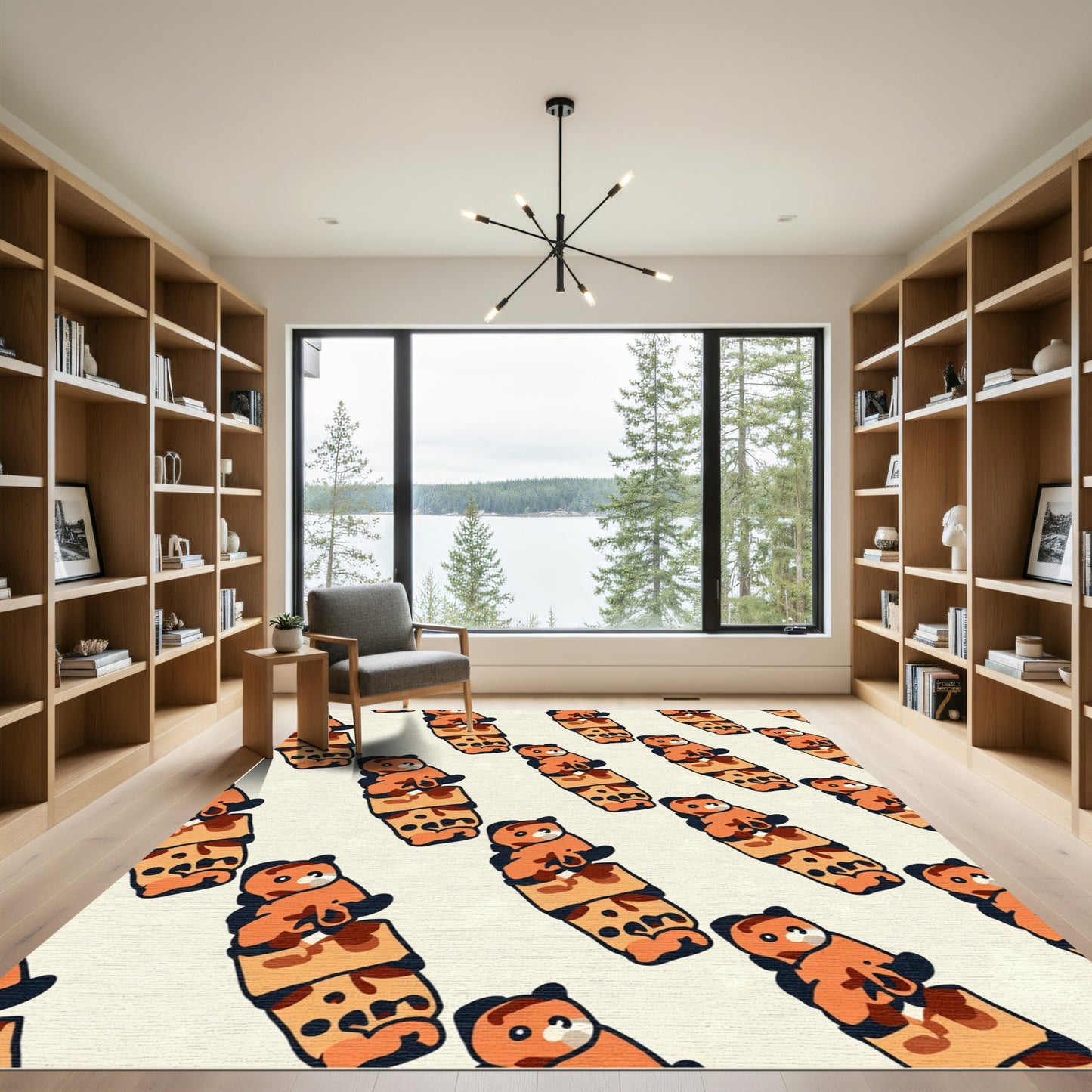 Adorable Orange Bear Gummy Friends Rug