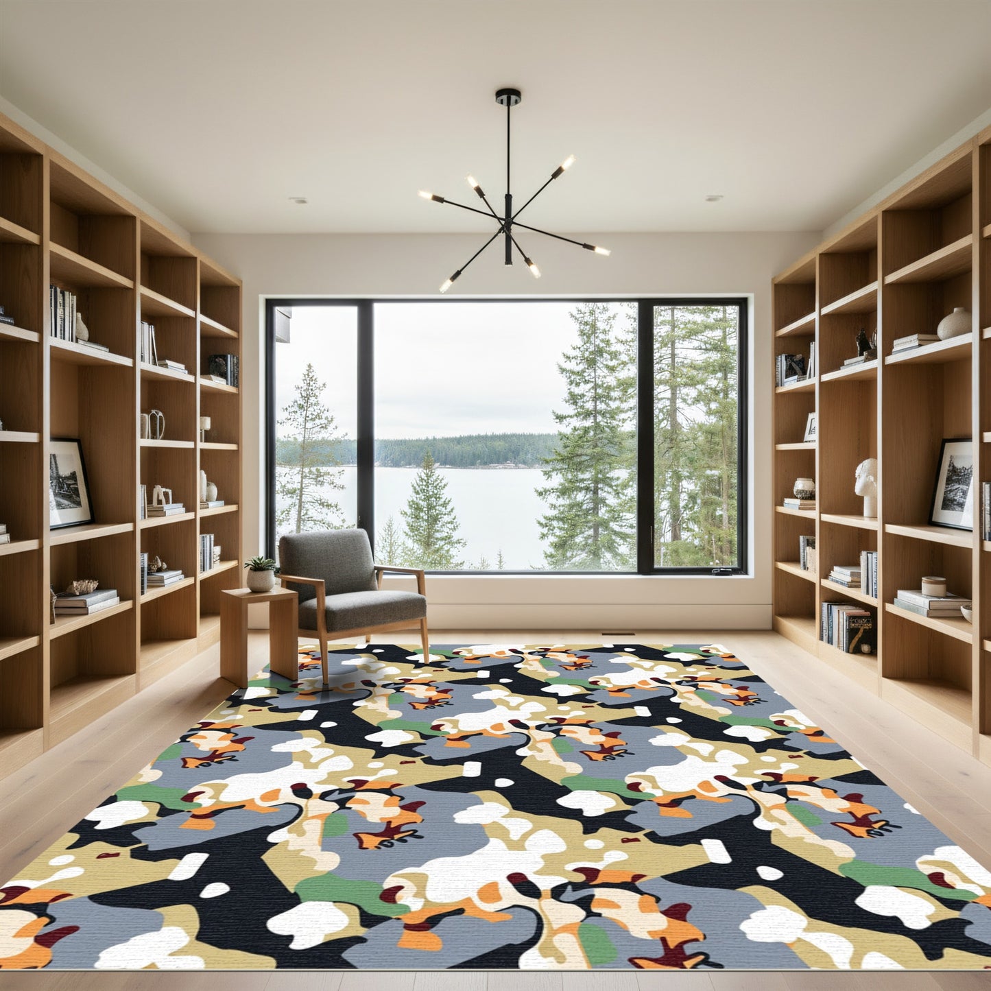 Urban Abstract Camouflage Collage Rug