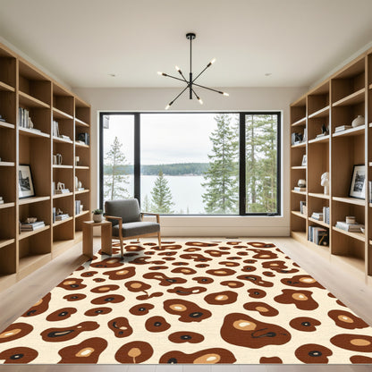 Brown Cream Spotted Leopard Rug