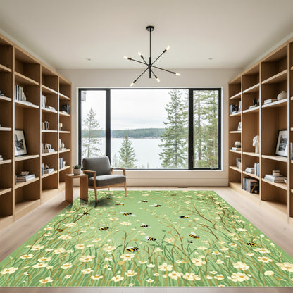 Whimsical Bee Garden In Bloom Rug