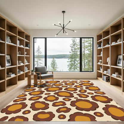 Retro Brown Spots Abstract Shape Rug