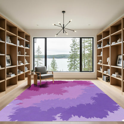 Magenta Purple Abstract Jagged Layers Rug