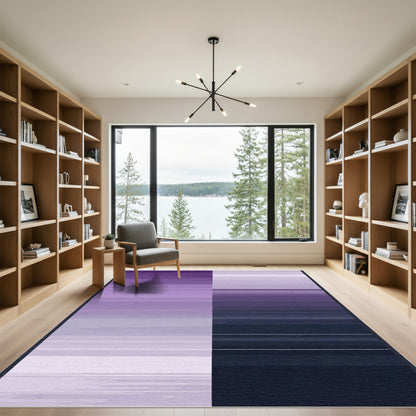 Purple Gradient Horizontal Stripe Rug