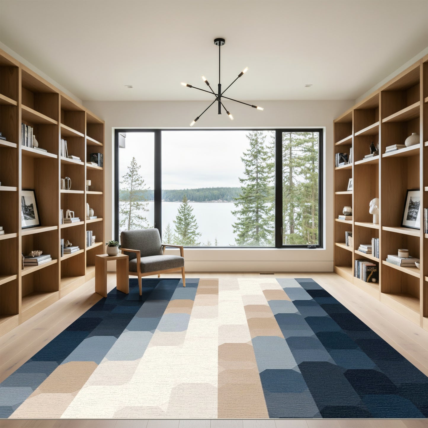 Gradient Octagon Stripe Rug