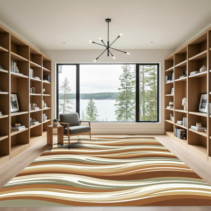 Earthy Tones Swirling Ribbon Rug