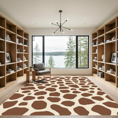 Brown spots on ivory background Rug