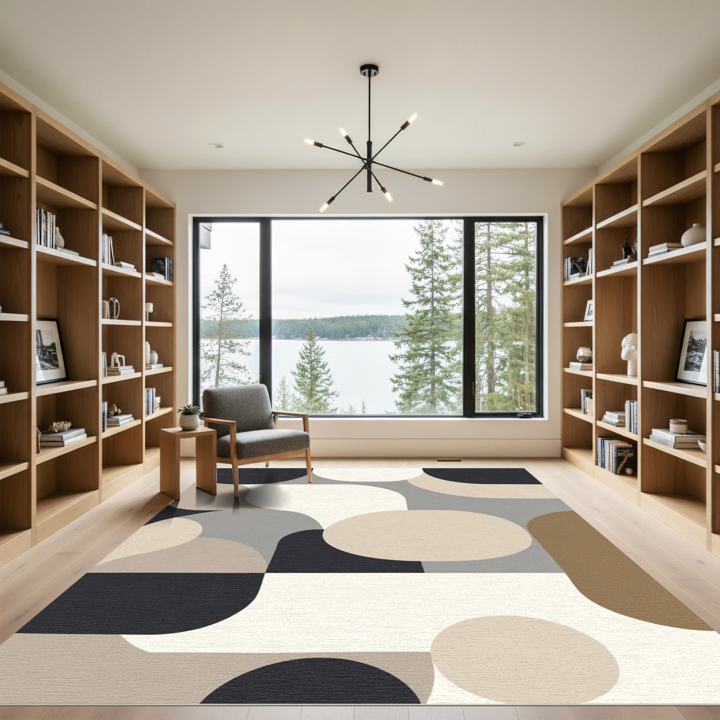 Organic Mid Century Modern Shapes Rug