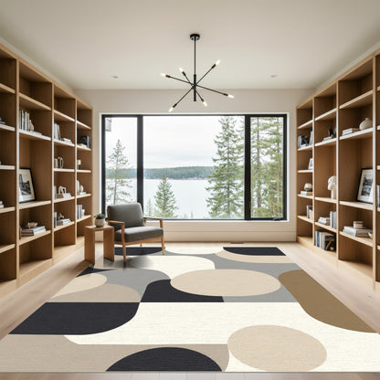 Organic Mid Century Modern Shapes Rug