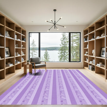 Lilac Vertical 3D Ribbon Stripe Rug