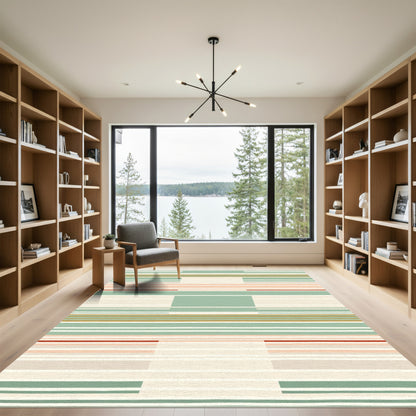 Striped Geometric Palette Rug