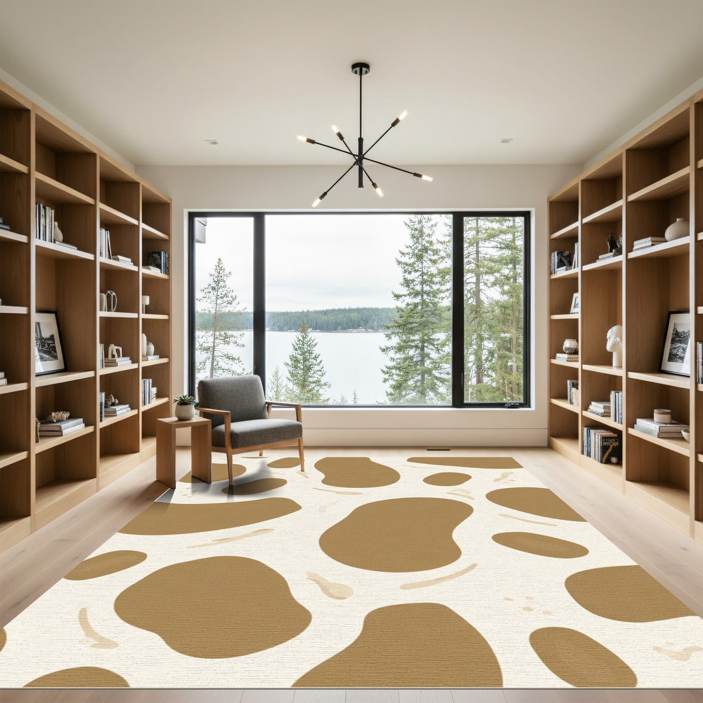 Caramel Speckled Organic Irregular Shapes Rug