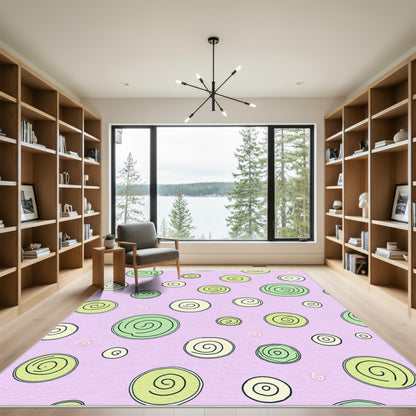 Pastel Circles Swirls Scattered Rug