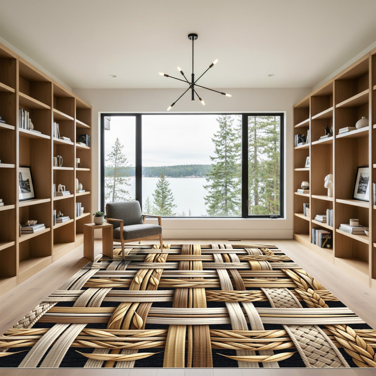 Natural Woven Texture Basketweave Rug