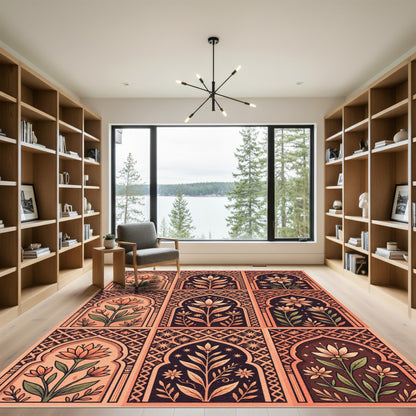 Terracotta Arch Floral Starburst Rug