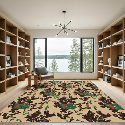 Forest Creatures Woodland Abstract Pattern Rug