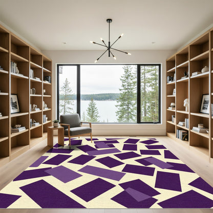 Random Purple Rectangles Scattered Rug