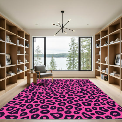 Hot Pink Leopard Spots Rug