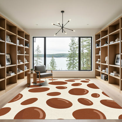 Brown Speckled Cream Ovals Rug