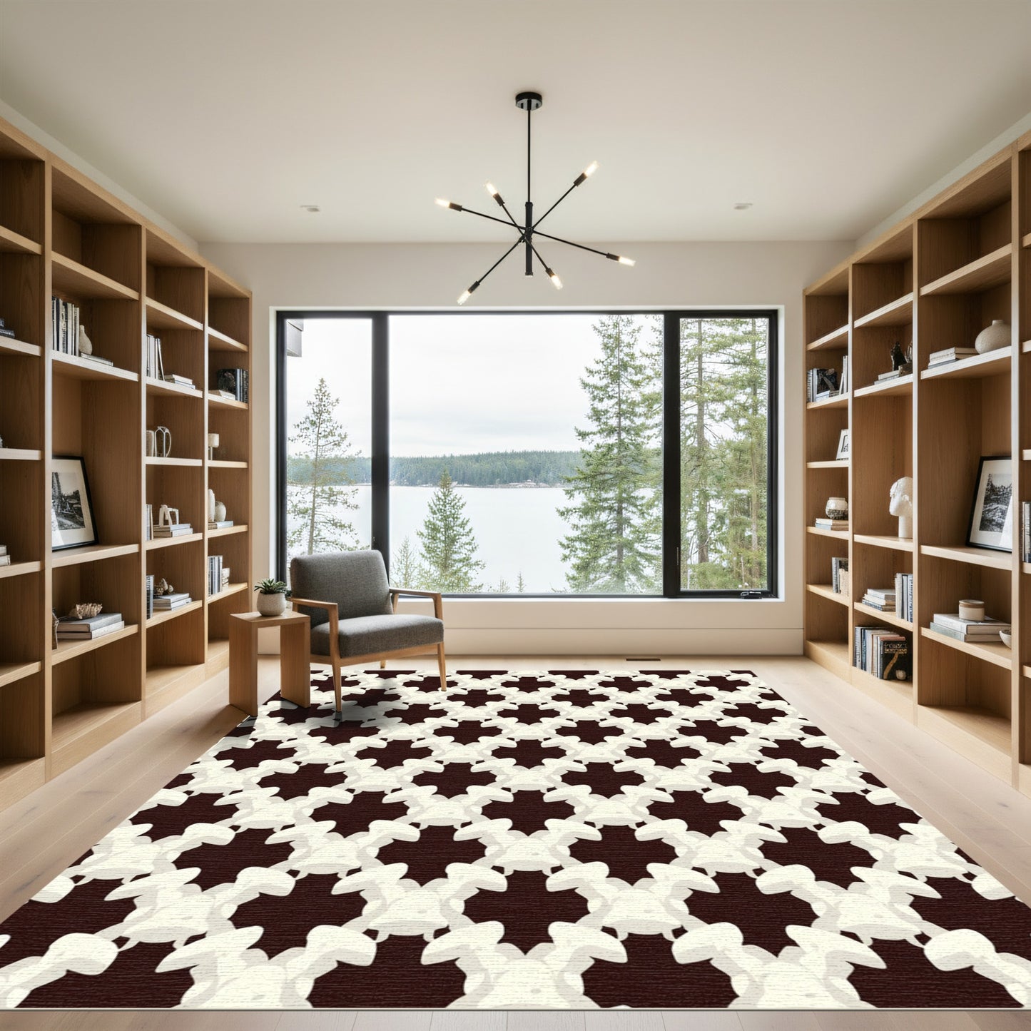 Cream Bunny Tile Repeating Art Rug
