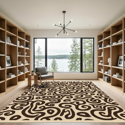 Chocolate Swirl Organic Abstract Rug