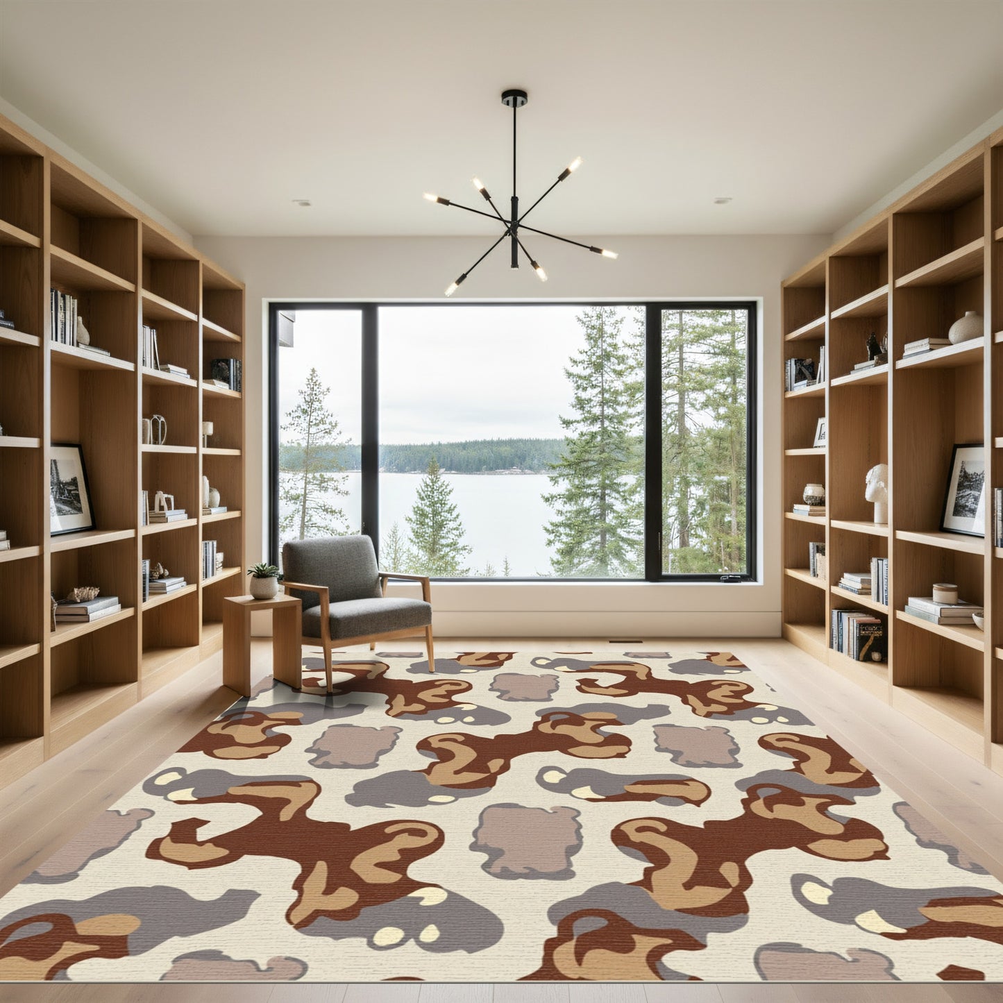 Earthy Abstract Blotch Cluster Rug