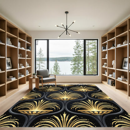 Gilded Fountain Art Deco Repeats Rug
