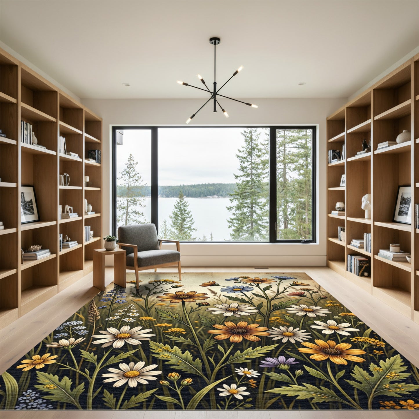 Vibrant Wildflower Meadow Arrangement Rug