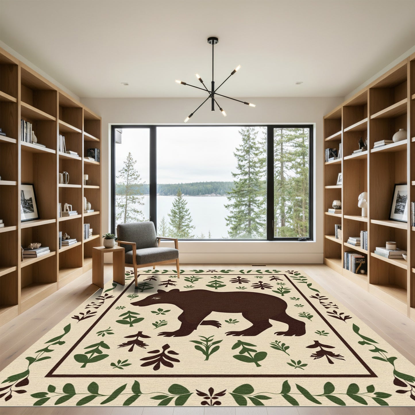 Brown Bear Folk Forest Charm Rug