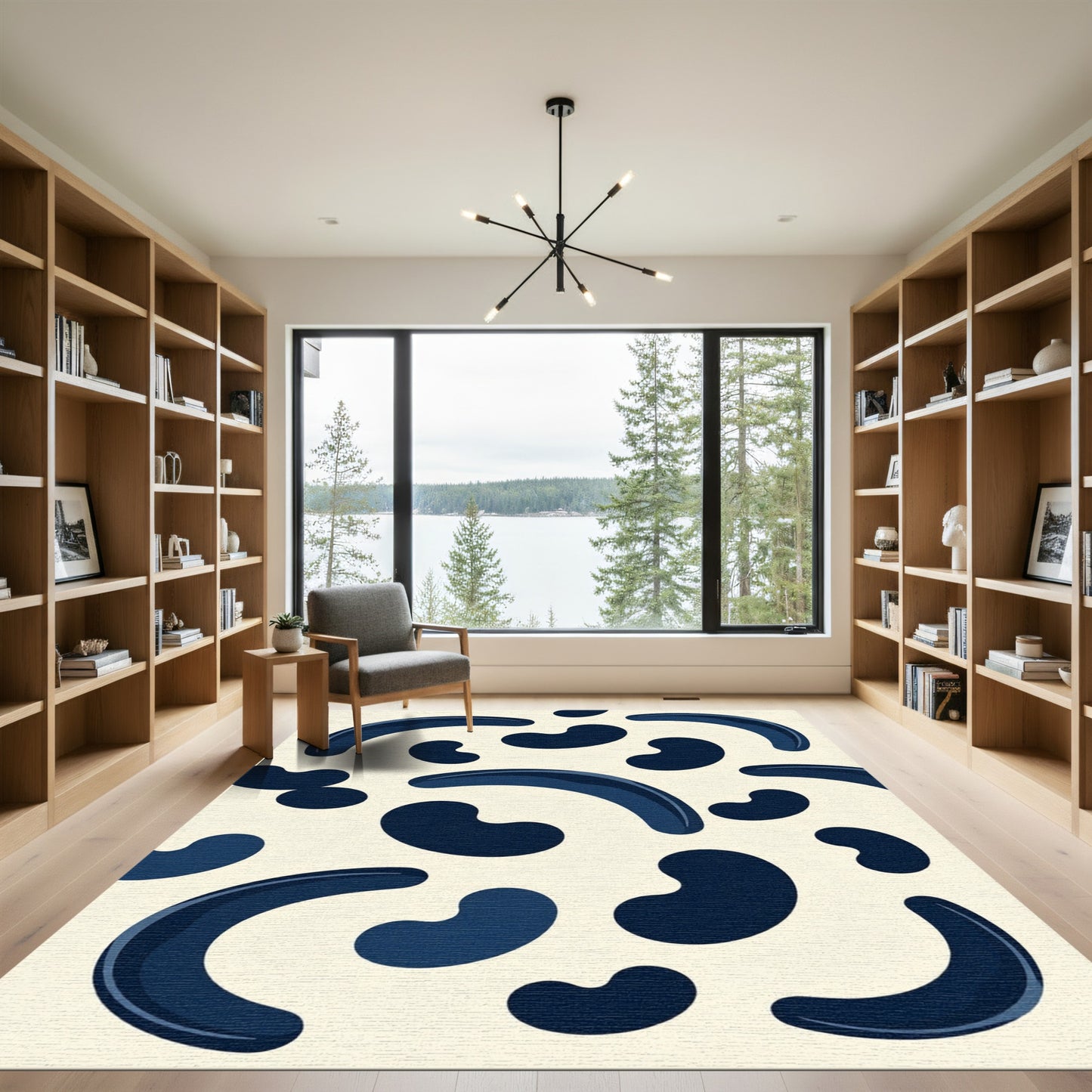 Navy Abstract Organic Harmony Rug