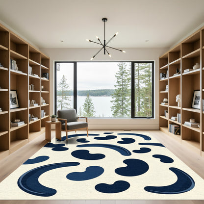 Navy Abstract Organic Harmony Rug