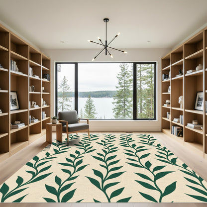 Ivory Deep Forest Botanical Vine Rug