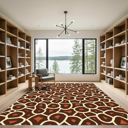 Chic Giraffe Print Organic Shapes Rug