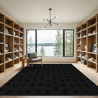 Black Petite Starburst Organic Field Rug