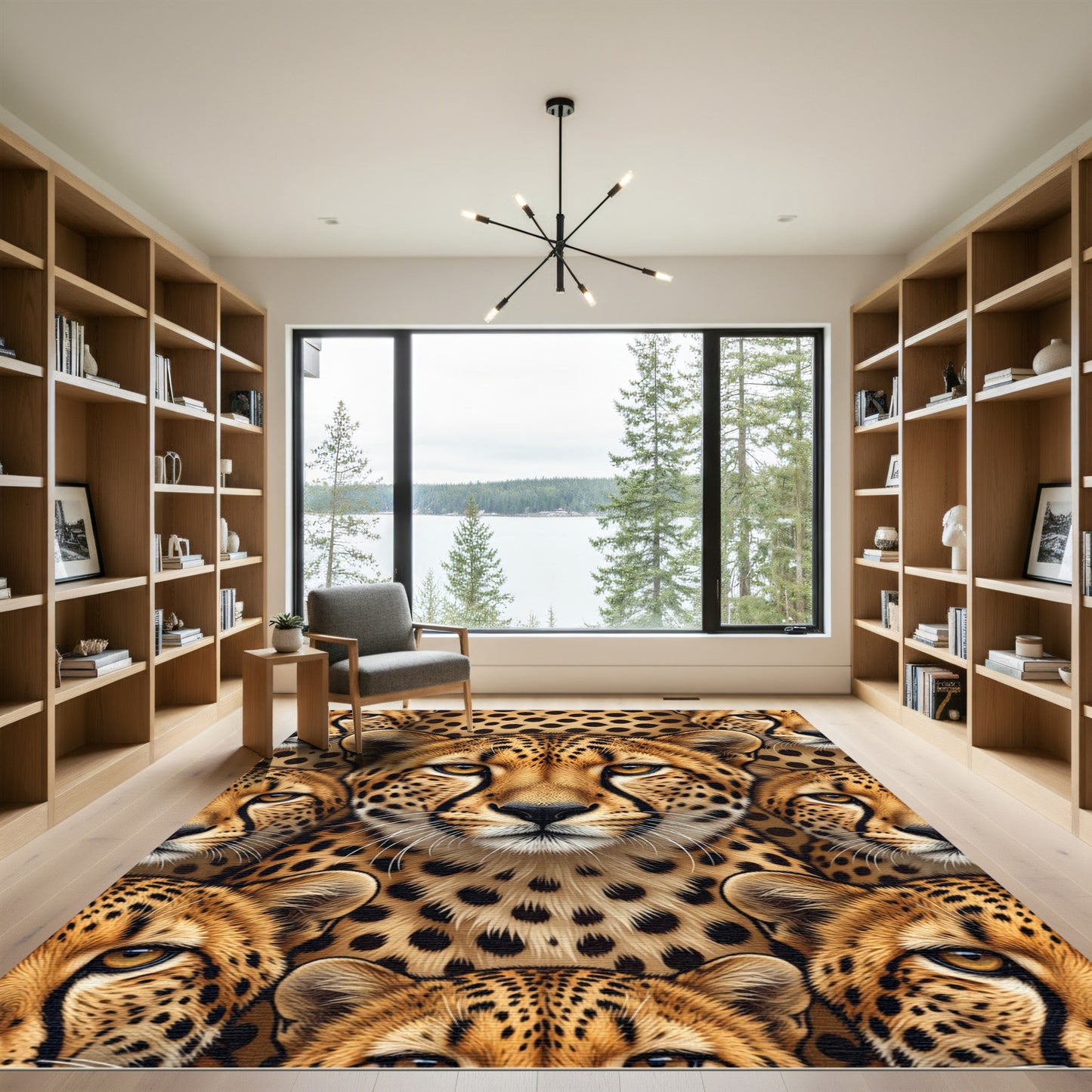 Golden Cheetah Spots Closeup Medallion Rug