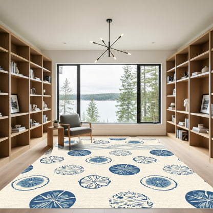 Nautical Blue Citrus Wave Rug