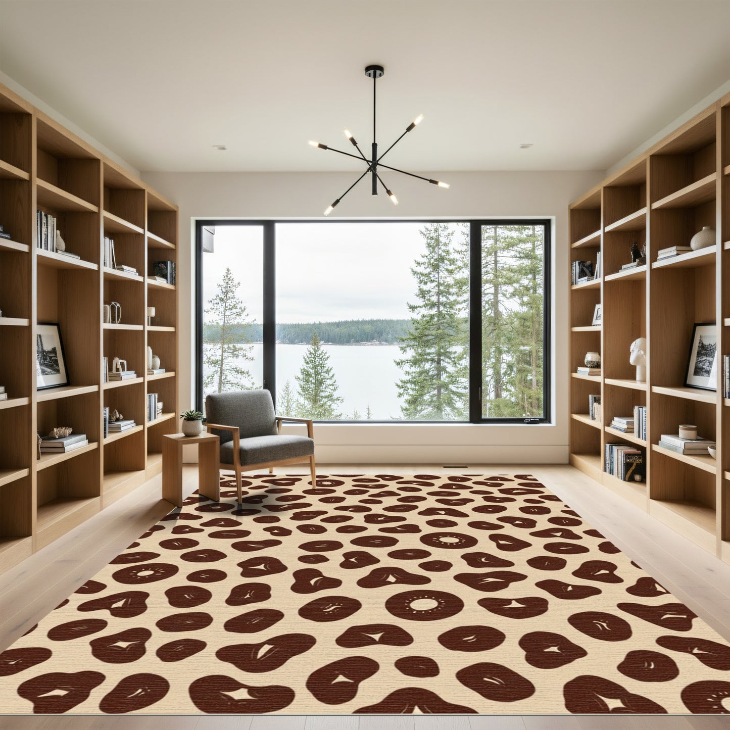 Brown Blush Leopard Spots Rug
