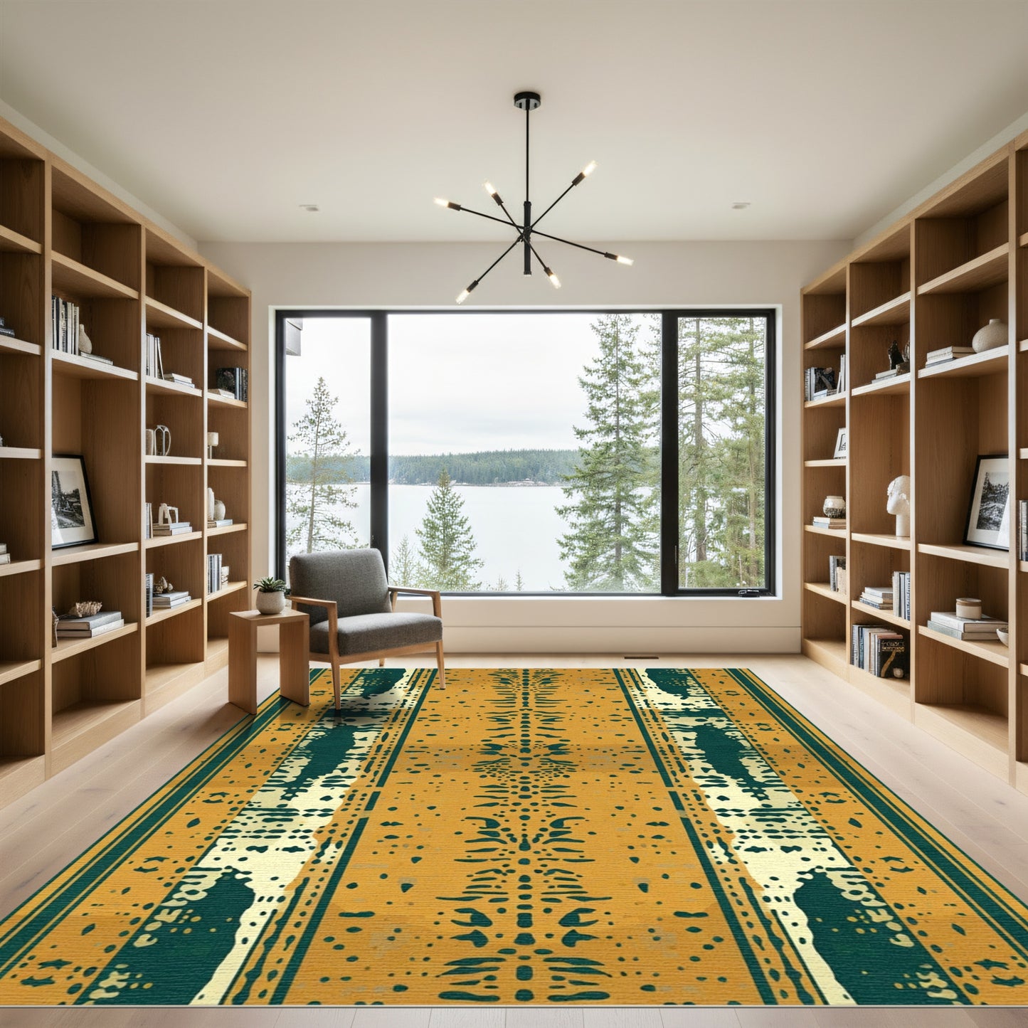 Amber Forest Vertical Tribal Stripe Rug