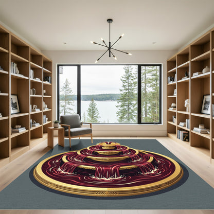 Regal Crimson Cascading Fountain Rug