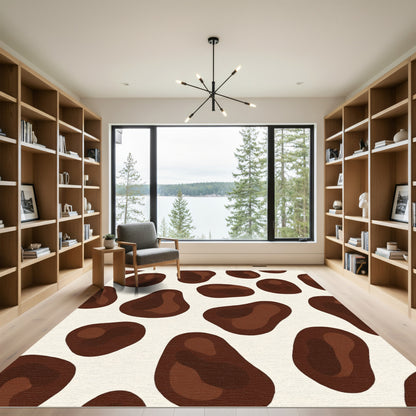 Brown Spots Abstract Shape Rug