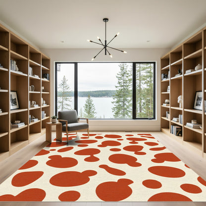Terracotta Spots Organic Abstract Rug