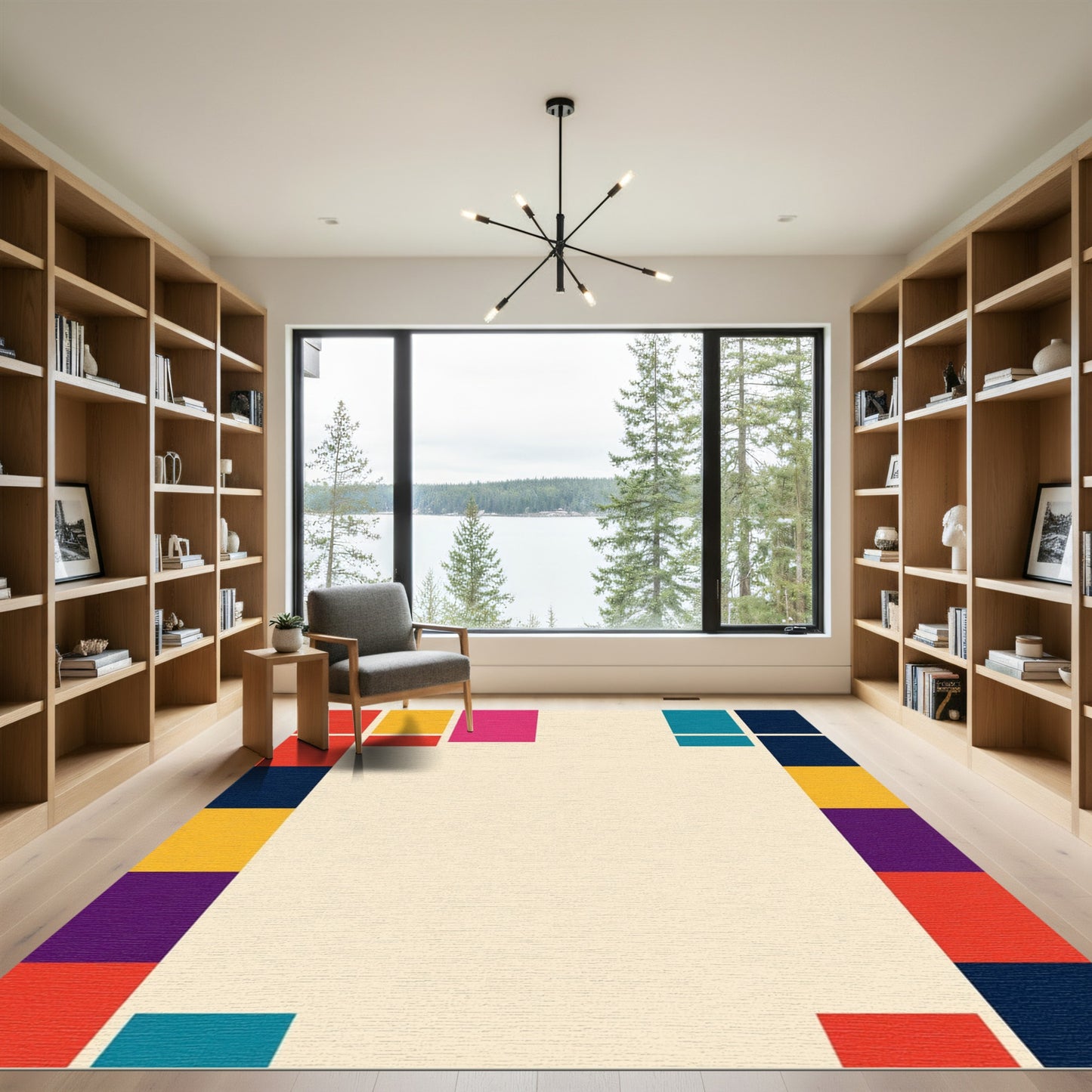 Bold Color Block Geometric Rug